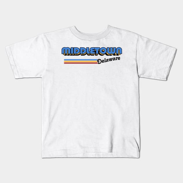 Middletown, Delaware / / Retro Styled Design Kids T-Shirt by DankFutura